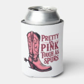 in Pink Tough als Spurs Cowgirl Boot Western Blikjeskoeler (Blikje Voorkant)