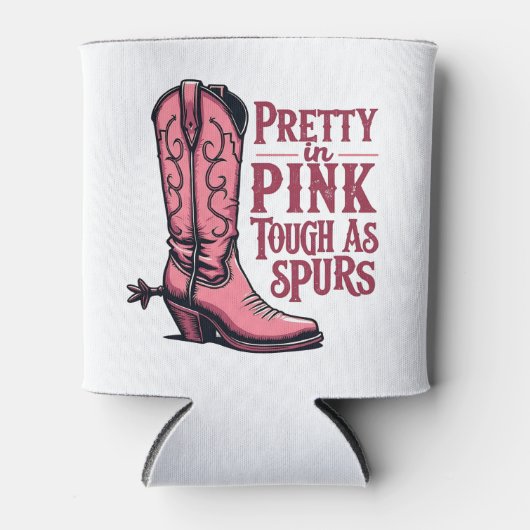 in Pink Tough als Spurs Cowgirl Boot Western Blikjeskoeler (Voorkant)