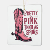  in Pink Tough als Spurs Cowgirl Boot Western Keramisch Ornament (Links)