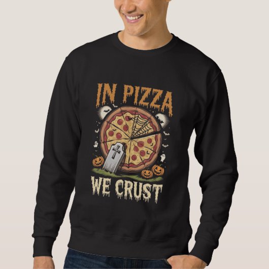 In Pizza We Crust Spooky Slice Halloween Ghosts Trui (Voorkant)
