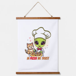 In Pizza We Trust Alien Chef Art Hangend Wandkleed