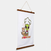 In Pizza We Trust Alien Chef Art Hangend Wandkleed (Gebogen)