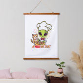 In Pizza We Trust Alien Chef Art Hangend Wandkleed (Slaapkamer)