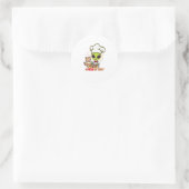 In Pizza We Trust Alien Chef Art Ronde Sticker (Tas)