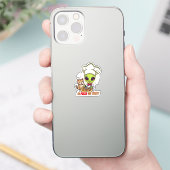 In Pizza We Trust Alien Chef Art Sticker (Telefoon)