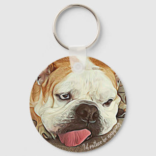 In plaats daarvan tikken, slapende bulldog met ton sleutelhanger