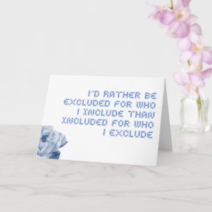 In plaats daarvan uitgesloten voor wie ik blanco k kaart