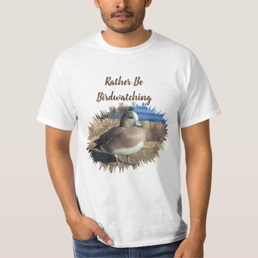In plaats van Birdwatch Wild Bird Hobby Vrouw Duck T-shirt (Voorkant)