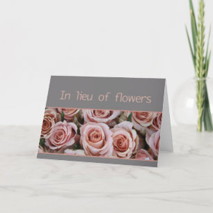In plaats van bloemen kaart voor sympathie / begra