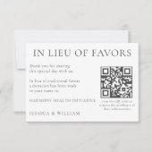 In plaats van bruiloft cadeaus met QR-code voor li Kaart (Voorkant)