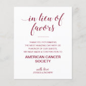 In plaats van bruiloftfavorieten doneren aan liefd (Voorkant)