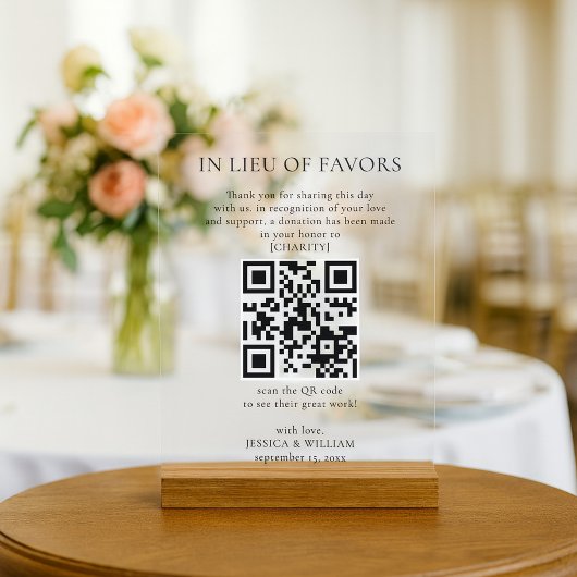 In plaats van bruiloftgoederen met QR-code voor li Acryl Bord