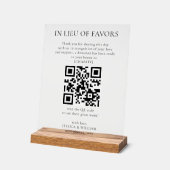 In plaats van bruiloftgoederen met QR-code voor li Acryl Bord (Hoek)