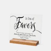 In plaats van bruiloftsgeschenken acryl bord (Hoek)
