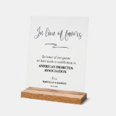 In plaats van bruiloftsgeschenken acryl bord (Hoek)