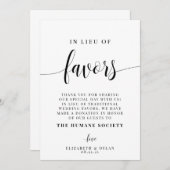 In plaats van de Kaart van de Favors Wedding Table (Voorkant / Achterkant)