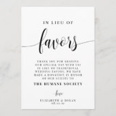 In plaats van de Kaart van de Favors Wedding Table (Voorkant)