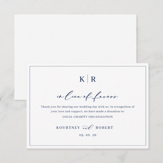 In plaats van een favoriete kaart Hartelijk dank (Voorkant / Achterkant)