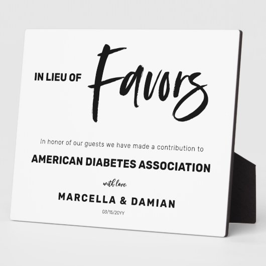 In plaats van een gunstiger teken Tabletop Plaque Fotoplaat (Zijkant)