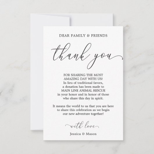 In plaats van Favors. Bedankt dat je creditcard he Aankondiging (Voorkant)