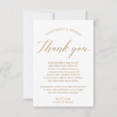 In plaats van gunsten bedankt plaats kaart goud (Voorkant)