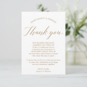 In plaats van gunsten bedankt plaats kaart goud (Staand voorkant)