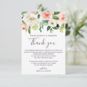 In plaats van gunsten Bedankt Plaats kaarten Blush (Staand voorkant)