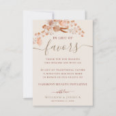 In plaats van gunsten Boheemse bruiloft donatie Kaart (Voorkant)