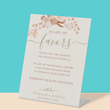 In plaats van gunsten Boheemse bruiloft donatie