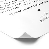 In plaats van gunsten Charity Donatie Wedding Sign Poster (Hoek)