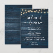 in plaats van gunsten Rustic String Lights Navy Bl Informatiekaartje (Voorkant / Achterkant)