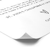 In plaats van gunsten teken, minimalistische bruil poster (Hoek)