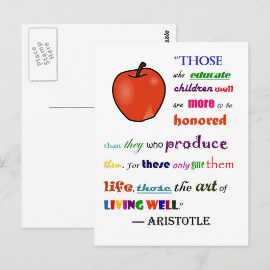 In plaats van leraren briefkaart (Voorkant / Achterkant)