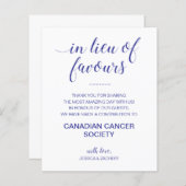 in plaats van liefdadigheidsdonatie blauwe bruilof (Voorkant / Achterkant)