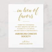 in plaats van liefdadigheidsdonatie Gold Wedding (Voorkant)