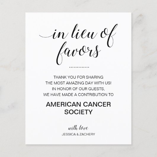 in plaats van liefdadigheidsdonatiebruiloft (Voorkant)