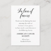 in plaats van liefdadigheidsdonatiebruiloft plaatskaartje (Voorkant)