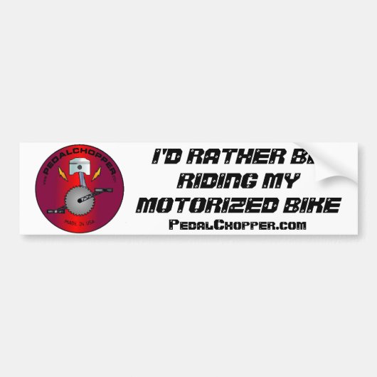 In plaats van mijn gemotoriseerde Bike Red-Logo te Bumpersticker (Voorkant)