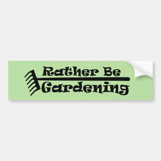 In plaats van tuinieren bumpersticker (Voorkant)