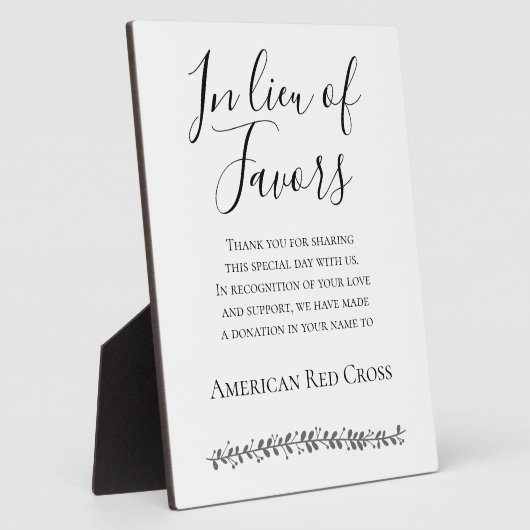 In plaats van voor donatie aan liefdadigheidsbruil fotoplaat (Zijkant)