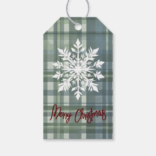 in plaid Christmas Gift Label Cadeaulabel (Voorkant)