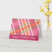  in Plaid Moederdag Kaart (Gele Bloem)