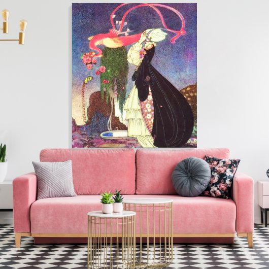 In poedervorm en crinoline Old Fairy Tales Canvas Afdruk (Insitu (Woonkamer))