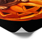 In Pompoen Halloween Pugkin Schattige Pug Hallowee Poster (Hoek)