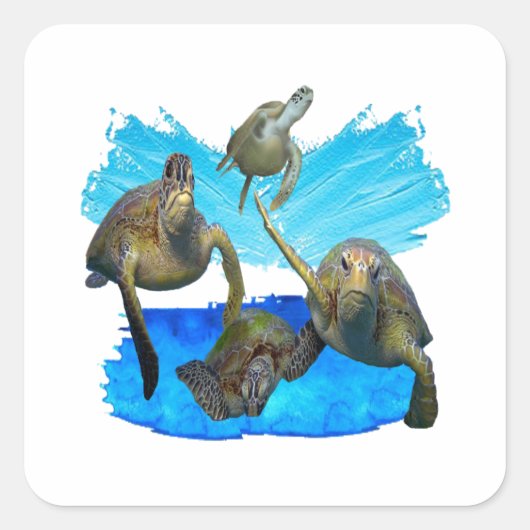 IN PRACHTIGE WATEREN VIERKANTE STICKER (Voorkant)