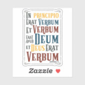 In principe Erat Verbum Latijnse Bijbelvers Sticker (Vel)