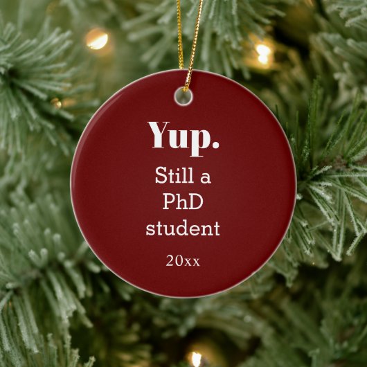 In Progress Burgundy PhD Student Keramisch Ornament (Boom)