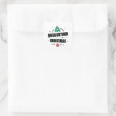 in quarantaine geplaatst Kerstmis Vierkante Sticker (Tas)