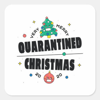 in quarantaine geplaatst Kerstmis Vierkante Sticker