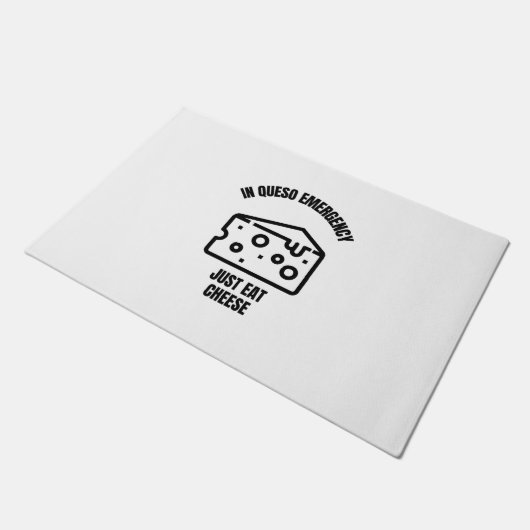 In queso emergency funny cheese pun jokes deurmat (Schuin)